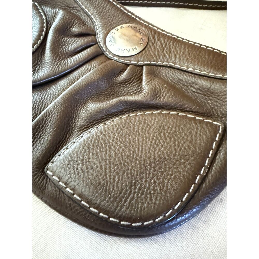 Vintage Marc Jacobs brown pebbled leather silver hardware shoulder bag purse - Picture 4 of 13